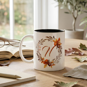 Jeder beliebige Buchstabe Girly Stylischer Boho-Bl Zweifarbige Tasse