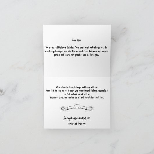 Jeder braucht eine sympathische Karte für Kinder (Innenseite)