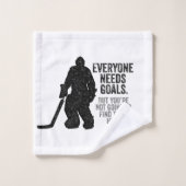 Jeder braucht Ziele (Hockey) Badhandtuch Set (Waschlappen)