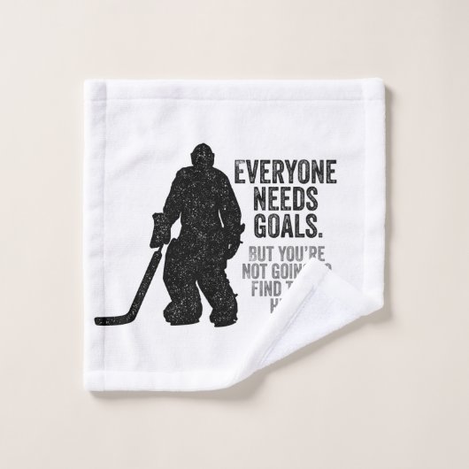 Jeder braucht Ziele (Hockey) Badhandtuch Set (Waschlappen)