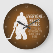 Jeder braucht Ziele (Hockey) Große Wanduhr (Vorderseite)