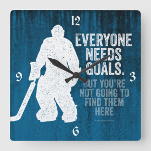 Jeder braucht Ziele (Hockey Square Wall Clock) Quadratische Wanduhr