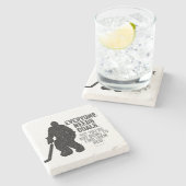 Jeder braucht Ziele (Hockey) Steinuntersetzer (Seitenansicht)