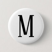 Jeder Buchstabe | Schwarz & Weiß oder DIY-Farben Button (Vorderseite)