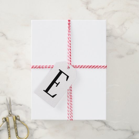 Jeder Buchstabe | Schwarz & Weiß oder DIY-Farben Geschenkanhänger (Mit Garn)