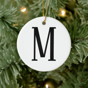 Jeder Buchstabe Schwarz & Weiß oder DIY-Farben Keramik Ornament