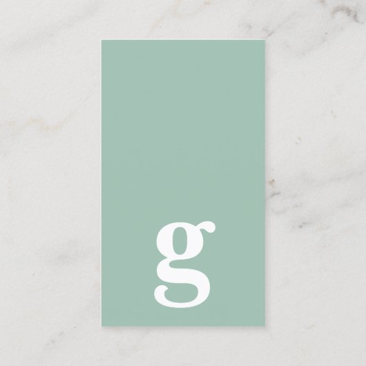 Jeder Buchstabe, Simple Deluxe aqua green Visitenkarte (Rückseite)