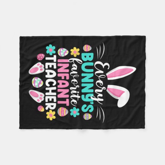 Jeder Bunny's Lieblings-Säugling Lehrer Spaß Oster Fleecedecke (Vorderseite (Horizontal))