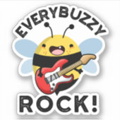 Jeder Buzzy Rock Funny Music Pun Aufkleber (Vorderseite)