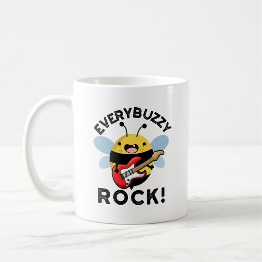 Jeder Buzzy Rock Funny Music Pun Kaffeetasse (Links)