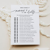 JEDER, der gesagt hat, Mommy Daddy Baby Game Card Einladung