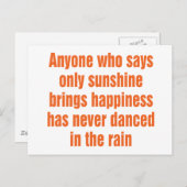 Jeder, der nur Sonnenschein sagt, bringt Glück Postkarte (Vorne/Hinten)