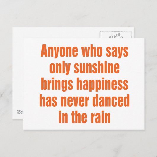 Jeder, der nur Sonnenschein sagt, bringt Glück Postkarte (Vorne/Hinten)