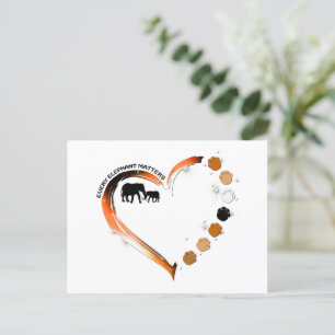 Jeder Elefant zählt goldenes Herz Elefantenpfeifen Postkarte