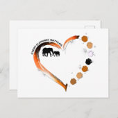 Jeder Elefant zählt goldenes Herz Elefantenpfeifen Postkarte (Vorne/Hinten)