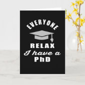 Jeder entspannt mich, ich habe einen Doktortitel i Karte (Gelbe Blume)