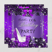 Jeder Fall Eleganter Lila Glitzer hohe Absätze Einladung (Vorne/Hinten)