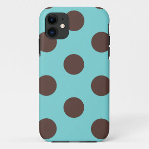 Jeder Fall Polka Dot Blue & Brown Case-Mate iPhone Hülle