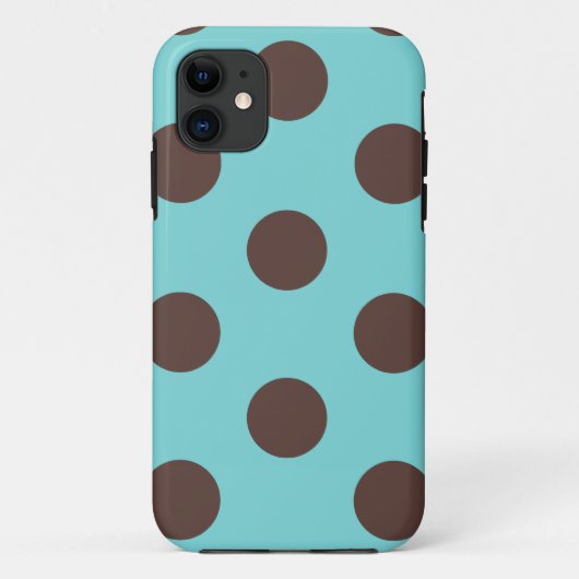 Jeder Fall Polka Dot Blue & Brown Case-Mate iPhone Hülle (Rückseite)