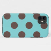Jeder Fall Polka Dot Blue & Brown Case-Mate iPhone Hülle (Rückseite (Horizontal))
