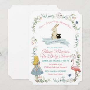 JEDER FARBE - Alice im Wunderland Babyparty Einladung