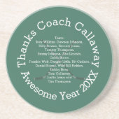 Jeder farbige Hockey-Coach mit Teamnamen Getränkeuntersetzer (Vorne)