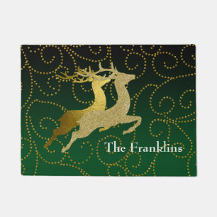 Jeder farbige schwarze Ombre Zwei-Gold-Rentierferi Fußmatte