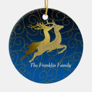 Jeder farbige schwarze Ombre Zwei-Gold-Rentierferi Keramikornament