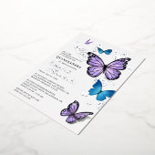 Jeder Farbschmetterling Elegante Quinceanera Folieneinladung (Gedreht)