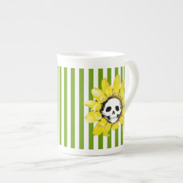 JEDER FARBSTRIPE Skull Sonnenblumen Tea Cup Porzellantasse