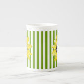 JEDER FARBSTRIPE Skull Sonnenblumen Tea Cup Porzellantasse (Vorderseite)