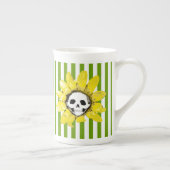 JEDER FARBSTRIPE Skull Sonnenblumen Tea Cup Porzellantasse (Rechts)