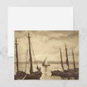 Jeder für Austern!  Fischerboote Postkarte (Vorne/Hinten)