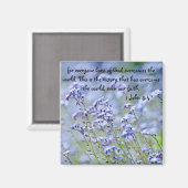 jeder geborene Gottes Bibelverse 1 John 5:4 Magnet (Vorderseite/Rückseite)