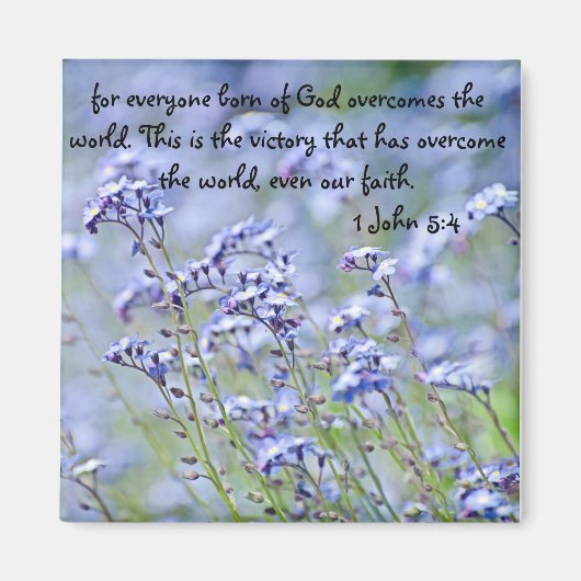 jeder geborene Gottes Bibelverse 1 John 5:4 Magnet (Vorne)