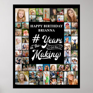 Jeder Geburtstag 51 Foto-Collage Jahre im Werden Poster