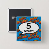 Jeder Geburtstag Alter Spaß Retro Comicbuch Button (Vorne & Hinten)