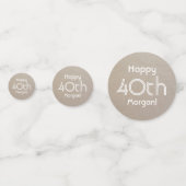 JEDER Geburtstag Cheers Beige Imitats Kraft Papier Konfetti (Rückseiten)