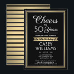 JEDER Geburtstag Cheers Black, White and Gold Part Einladung<br><div class="desc">Laden Sie Ihre Familie und Ihre Freunde zu einem eleganten Geburtstagsfest mit individuellen Party Einladungen in Schwarz, Weiß und Gold ein. Alle Formulierungen auf dieser Vorlage (inklusive "Cheers to 50 Years") sind für einen 50. Geburtstag Set, können aber für jedes Jahr oder jede Art von Veranstaltung einfach personalisiert werden. Das...</div>