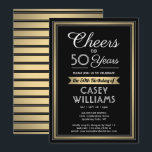 JEDER Geburtstag Cheers Black, White and Gold Part Einladung<br><div class="desc">Laden Sie Ihre Familie und Ihre Freunde zu einem eleganten Geburtstagsfest mit individuellen Party Einladungen in Schwarz, Weiß und Gold ein. Alle Formulierungen auf dieser Vorlage (inklusive "Cheers to 50 Years") sind für einen 50. Geburtstag Set, können aber für jedes Jahr oder jede Art von Veranstaltung einfach personalisiert werden. Das...</div>