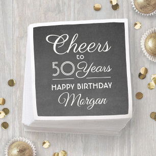 JEDER Geburtstag Cheers Black & White Chalkboard P Serviette