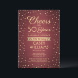 JEDER Geburtstag Cheers Brushed Burgundy Gold Conf Einladung<br><div class="desc">Laden Sie Ihre Familie und Ihre Freunde zu einem eleganten Geburtstagsfest mit individuellen burgundischen und goldenen Party Einladungen ein. Alle Formulierungen auf dieser Vorlage (inklusive "Cheers to 50 Years") sind für einen 50. Geburtstag Set, können aber für jedes Jahr oder jede Art von Veranstaltung einfach personalisiert werden. Das Design besticht...</div>