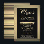 JEDER Geburtstag Cheers Classic Border Black and G Einladung<br><div class="desc">Laden Sie Ihre Familie und Freunde zu einem eleganten Geburtstagsfest ein, bei dem Sie die Party Einladungen der Goldfolie aus Imitat und Schwarz genießen. Alle Formulierungen auf dieser Vorlage (inklusive "Cheers to 50 Years") sind für einen 50. Geburtstag Set, können aber für jedes Jahr oder jede Art von Veranstaltung einfach...</div>