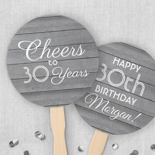 JEDER Geburtstag Cheers Grau Rustikale Imitate Hol Fächer