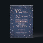JEDER Geburtstag Cheers Navy Blue und Pink Confett Einladung<br><div class="desc">Laden Sie Ihre Familie und Freunde zu einer eleganten Geburtstagsfeier für sie ein, mit speziell für die Marine bestimmten blauen und rosa Party Einladungen. Alle Formulierungen auf dieser Vorlage (inklusive "Cheers to 30 Years") sind für einen 30. Geburtstag Set, können aber für jedes Jahr oder jede Art von Veranstaltung einfach...</div>