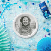 JEDER Geburtstag Chic Stilvolle Typografie Foto Pa Pappteller (Party)