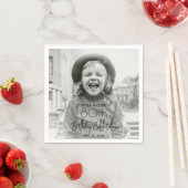 JEDER Geburtstag Chic Stilvolle Typografie Foto Pa Serviette (Beispiel)