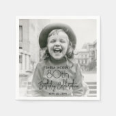 JEDER Geburtstag Chic Stilvolle Typografie Foto Pa Serviette (Vorderseite)