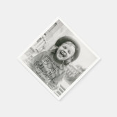 JEDER Geburtstag Chic Stilvolle Typografie Foto Pa Serviette (Ecke)