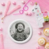 JEDER Geburtstag Chic White Typografy Foto Party Pappteller (Party)